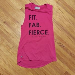 Fit Fab Fierce pink Beachbody Coach tank top
